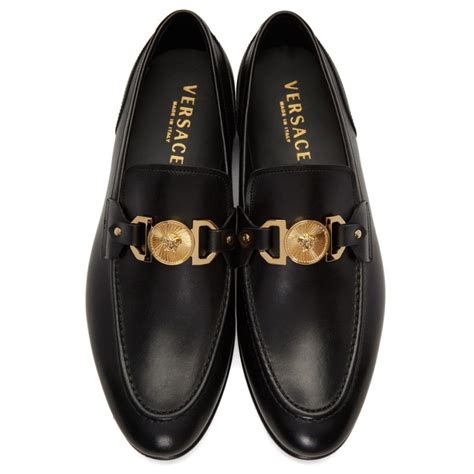 gold versace loafers|Versace collection men's loafers.